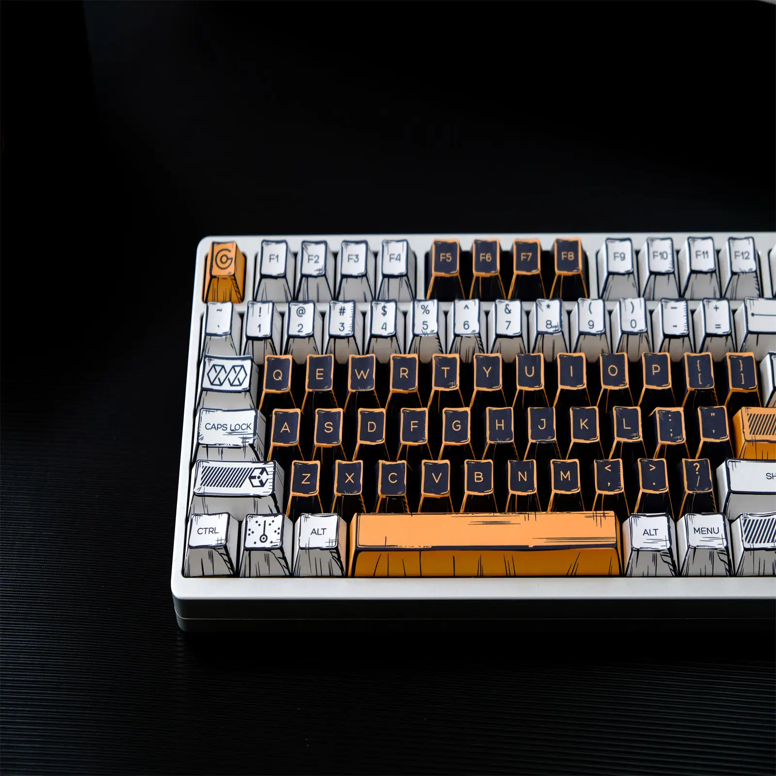 Juego de teclas con tema de guerra Virtual, 147 teclas, PBT, estilo Manga personalizado, tapa de teclado, perfil de cereza, teclas para juegos para teclado mecánico - imagen 5