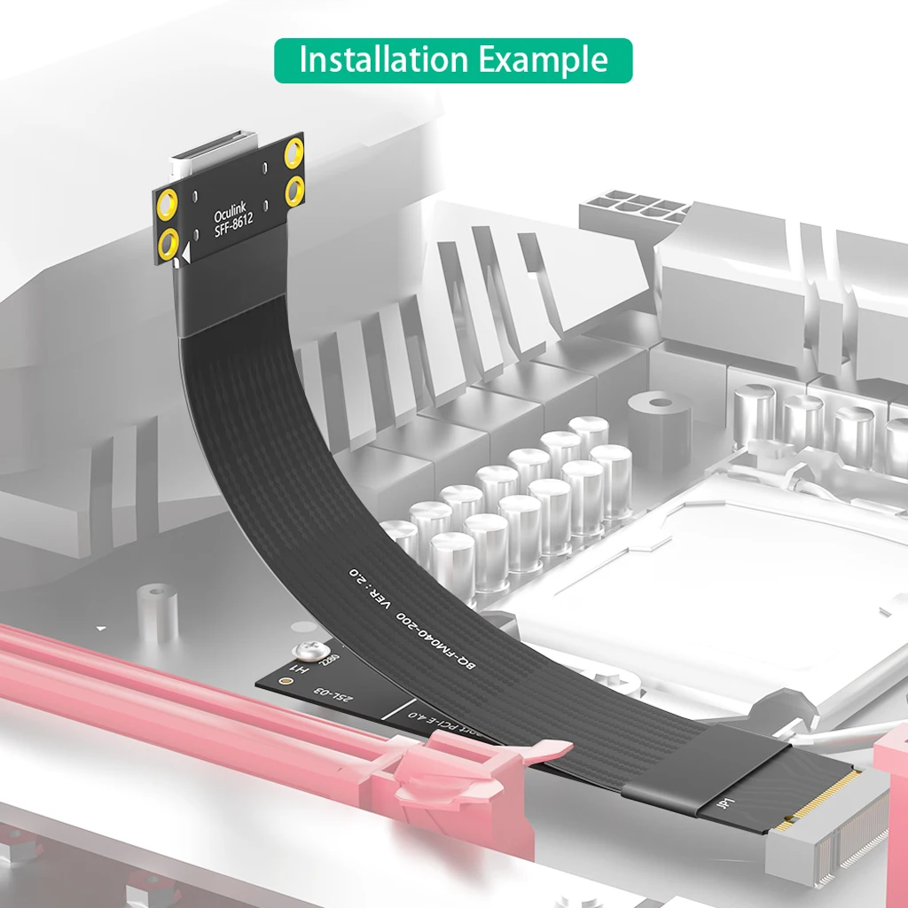 Cable de extensión M.2 M Key a Oculink SFF-8612 Cable PCIe 4,0 Gen4 para Mac os/Windows/Linux M.2 para adaptador NVME a Oculink 4i