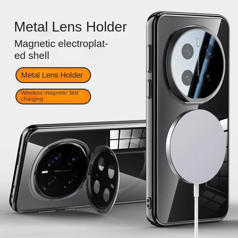 Para Huawei Honor Magic 7 Pro funda transparente magnética soporte de carga inalámbrica funda protectora trasera para magic 7pro Shell - imagen 2