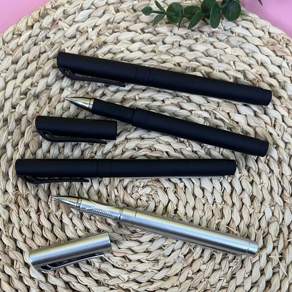 Bolígrafo de Gel negro con desplazamiento en blanco retráctil, bolígrafo de examen de papel extraíble, papelería de estudio - imagen 2