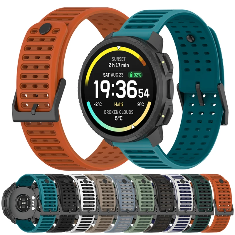 Correa de silicona de dos tonos de 22mm para Suunto Vertical 2/RACE 2/S/Run/Ocean/pulsera Vertical para Suunto 5 9 Peak Pro DCL