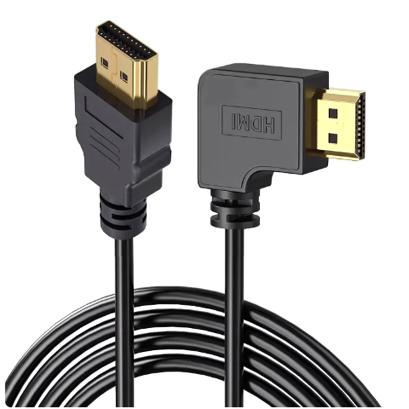 Cable corto de 90 grados, ángulo izquierdo, derecho hacia arriba y abajo, compatible con HDMI, doble línea HDTV macho a macho M/M, Cable HD de 1,5 M - imagen 2