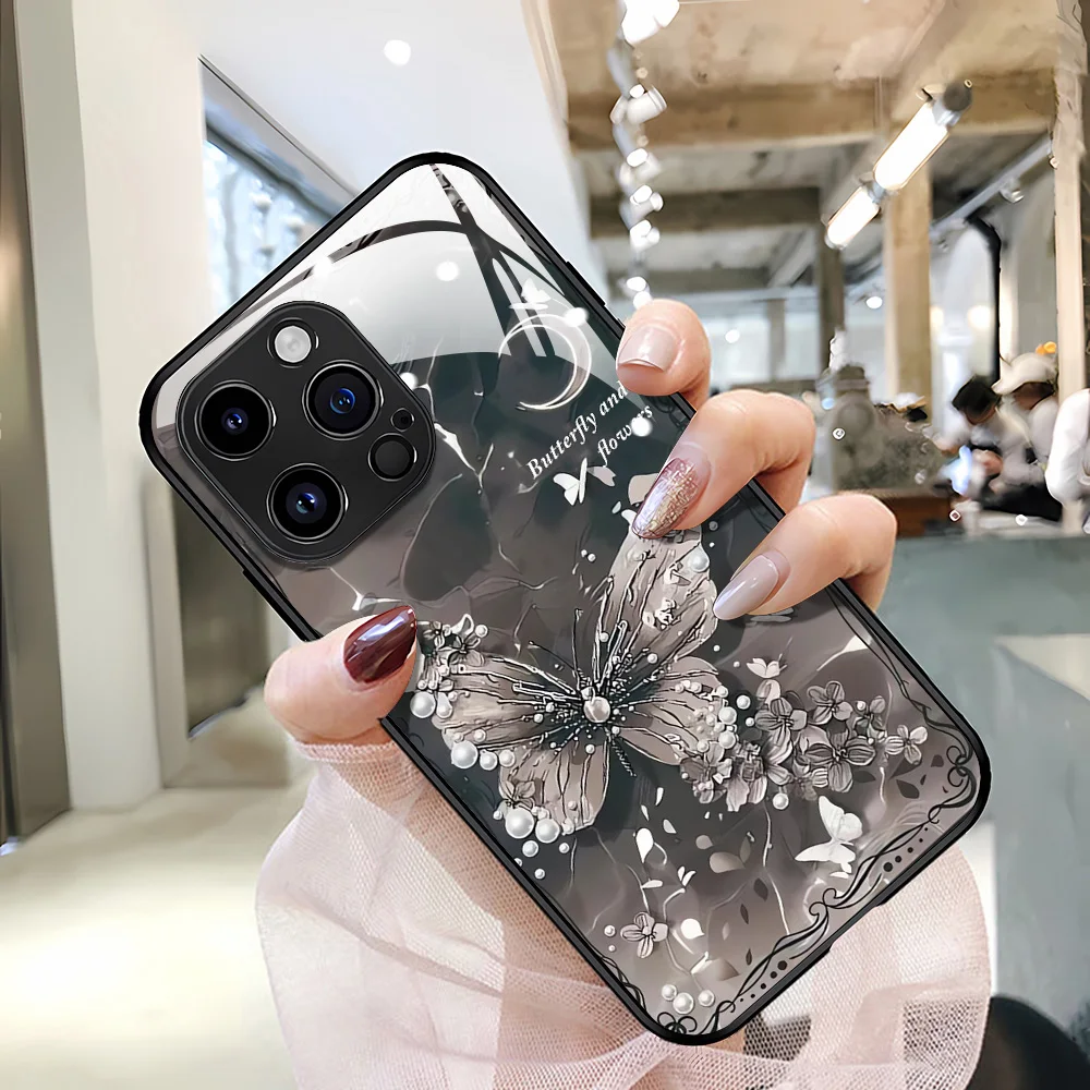 Funda de mariposa de vidrio templado para Samsung A56 5G A55 A54 A36 A17 A16 A15 A14 A34 A52 A53 A13 A12 A22 A24 A25 A23 A33 A51 - imagen 5