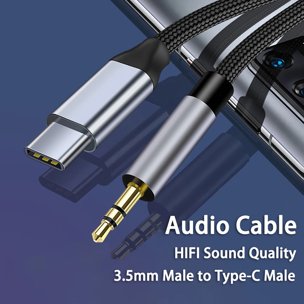Cable de Audio auxiliar tipo C a conector auxiliar de 3,5mm auriculares altavoz adaptador de conector para auriculares Aux de coche para Samsung Xiaomi 14 Pro iPhone 16 Pro