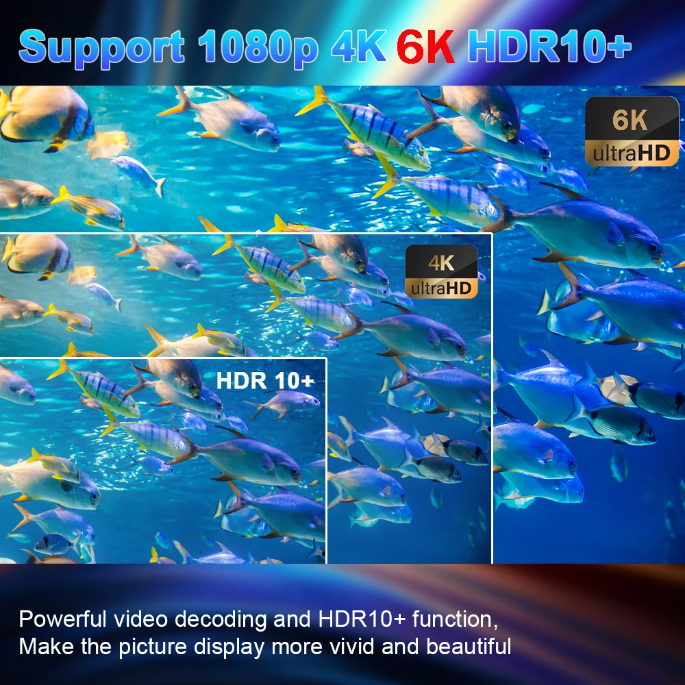 Q Plus TV Box Smart Quad Core Acceleración de gráficos 3D Ultra alta velocidad ejecución 6K Ultra HD Android 11 reproductor multimedia decodificador - imagen 5