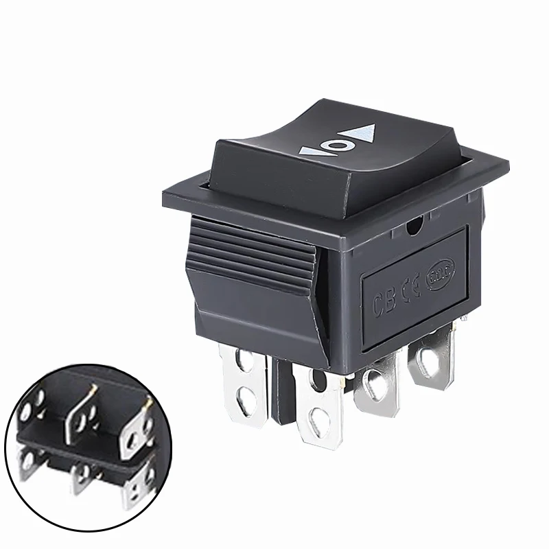 Interruptor basculante de encendido para barco, botón de enganche con luz de lámpara, 3 posiciones, 6 pines, KCD4, 16A, 250VAC, 20a, 125VAC, encendido y apagado, 1 unidad - imagen 3