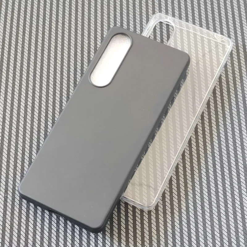 Funda trasera de silicona TPU para teléfono, carcasa transparente esmerilada negra para Sony Xperia 10 V 1 V, Xperia1V, Xperia10V - imagen 2
