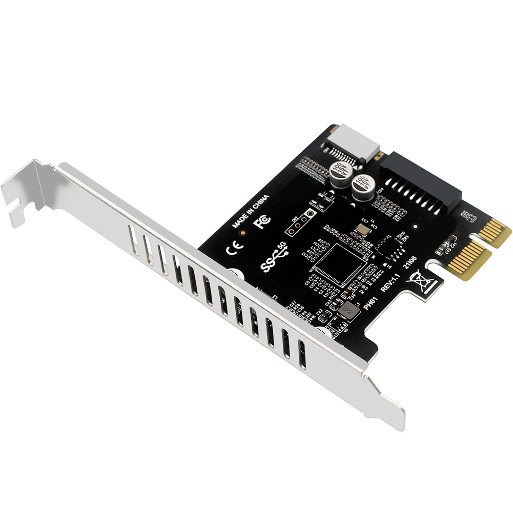 Computadora PCI-E a USB 3.0 Tarjeta de expansión PCIE 19PIN PCI-E a USB 3.0 Tipo C Adaptador de panel frontal - imagen 3