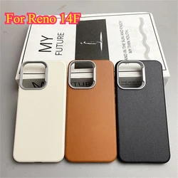 Funda para Reno 14F 14 F 5G, funda trasera de silicona PU de lujo para teléfono, carcasa de protección suave a prueba de golpes, parachoques de TPU para OPPO Reno 14 Pro