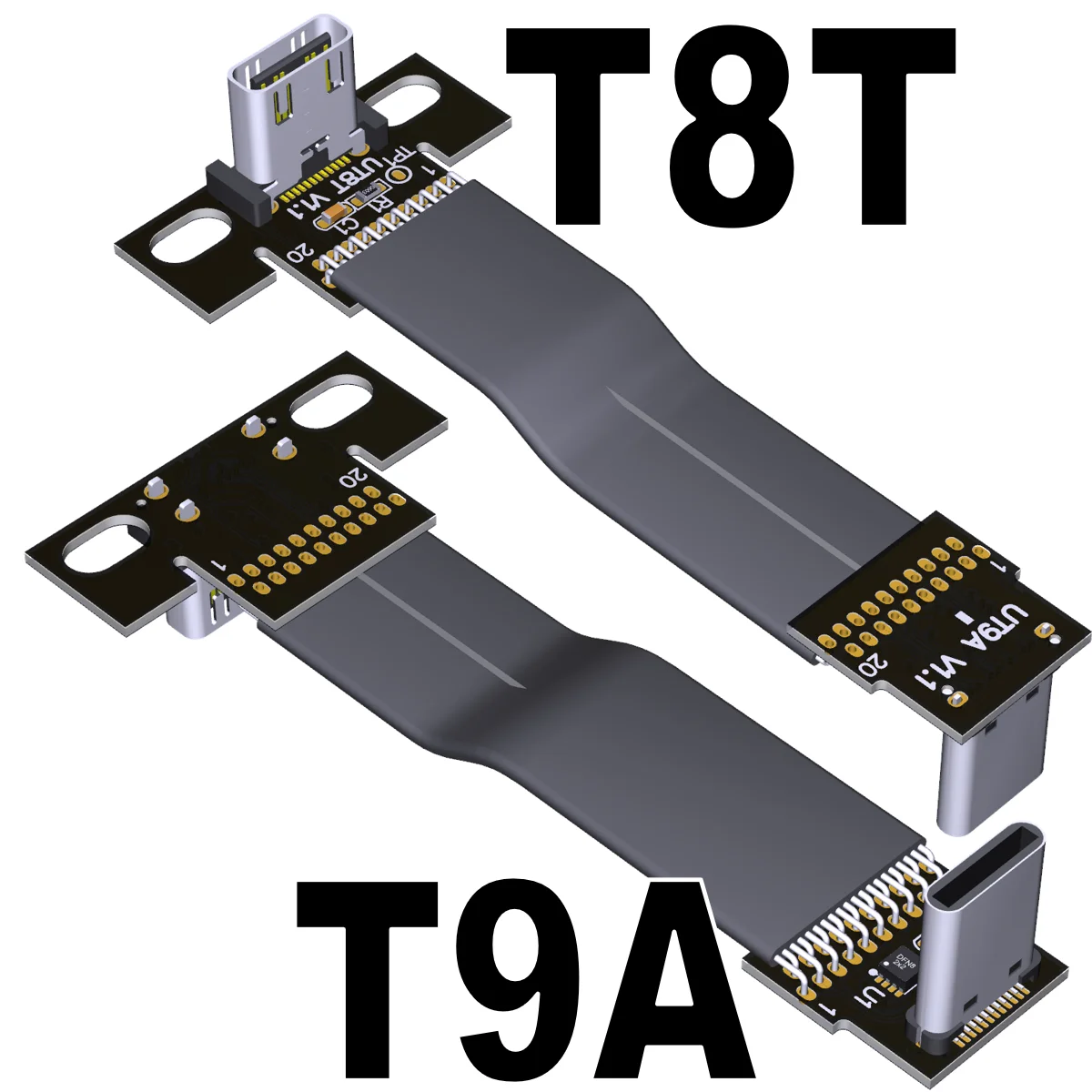 Cable Extensión USB-C 20Gbps Plano 90° para Drones FPV - imagen 4