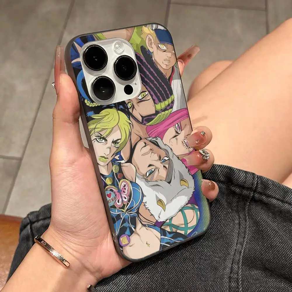 Funda de teléfono JoJo's Bizarre Adventure, funda de teléfono con patrón corrugado para iPhone 17 Air 16 15 14 13 Pro Max, funda mate a prueba de golpes - imagen 4