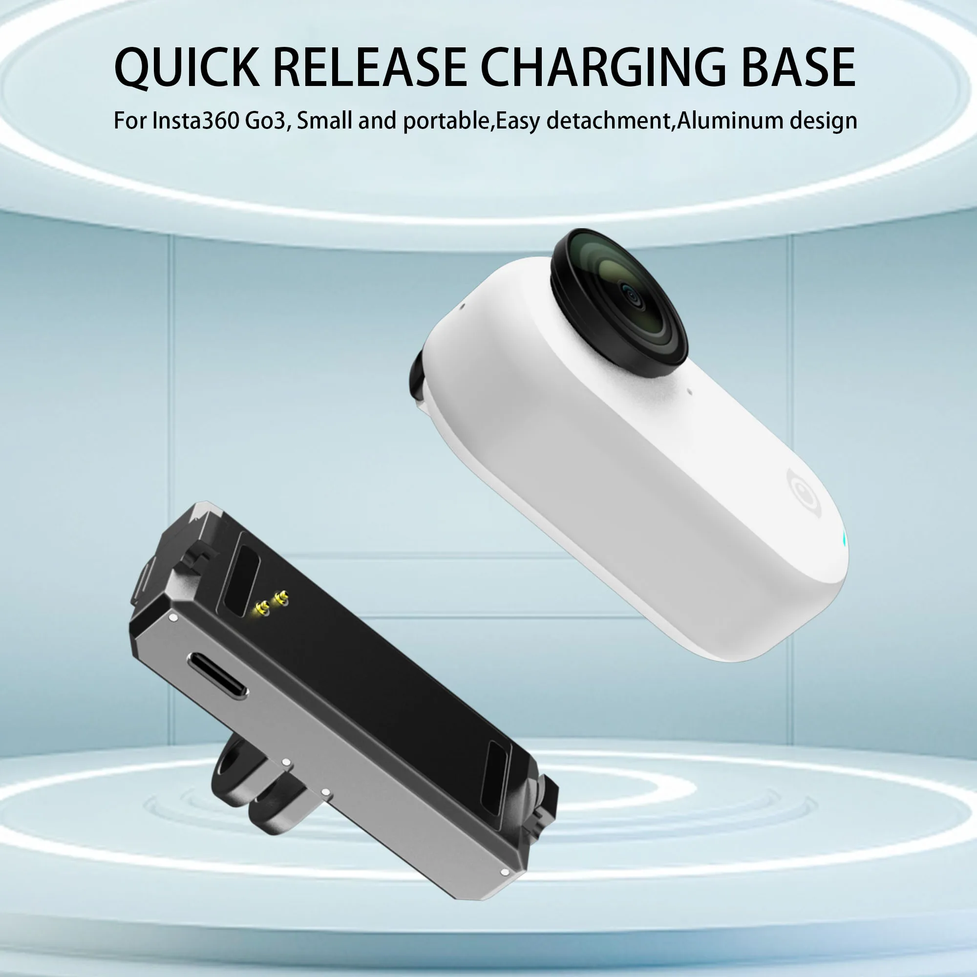 Soporte adaptador magnético de liberación rápida para cámara Insta360 Go 3, Base de carga recargable, accesorios para Cámara de Acción - imagen 3