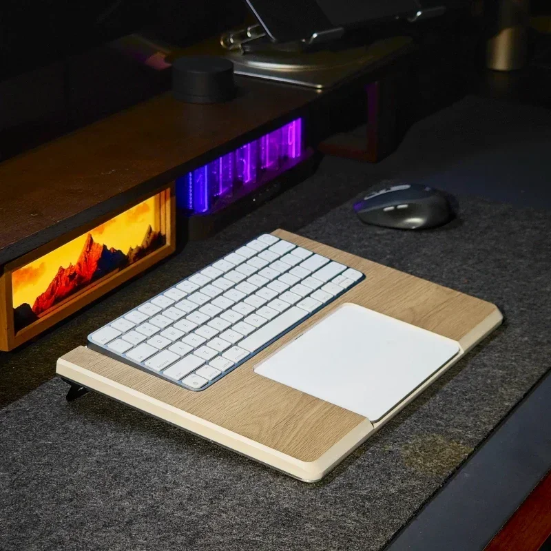 Teclado Magic Trackpad, Base de madera personalizada 2 en 1, Base de tablero Miaokong, cojín de muñeca de madera maciza, Base de teclado integrada, reposamanos - imagen 3