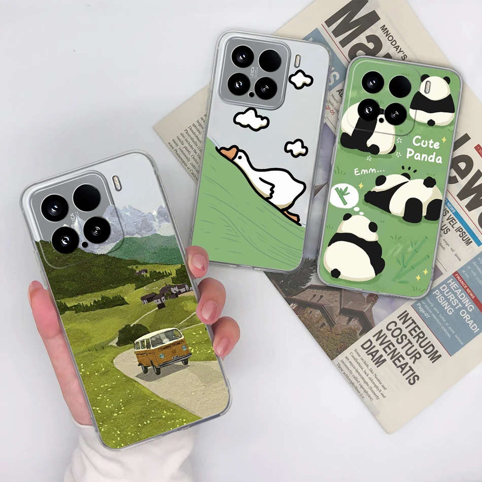 Funda transparente para Xiaomi 15 Pro, fundas de teléfono transparentes suaves de arcoíris para Mi15 15Pro, parachoques de silicona delgado, regalo creativo - imagen 2