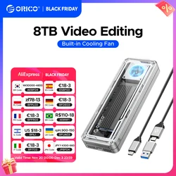 ORICO Carcasa SSD M.2 USB4 40 Gbps, Thunderbolt 3/4 y ventilador