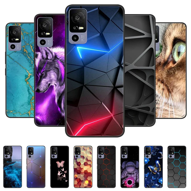 Para TCL 40R funda trasera de silicona funda de teléfono para TCL 40 R 5G fundas 6,6 "TCCL40R 5G T771K T771K1 T771H T771A coque de parachoques suave