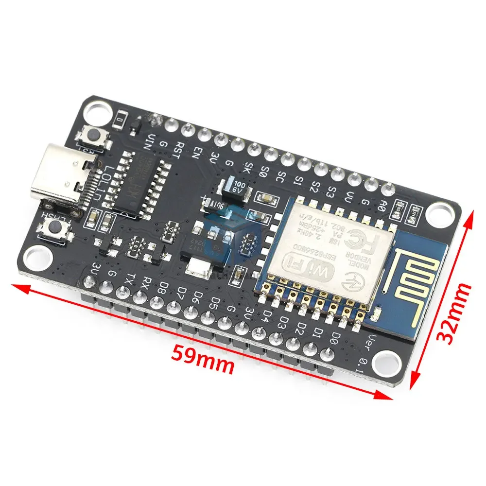 Módulo wifi de puerto serie ESP8266 NodeMCU Lua V3 Internet de las cosas, placa de desarrollo, interfaz de TYPE-C CH340 - imagen 2