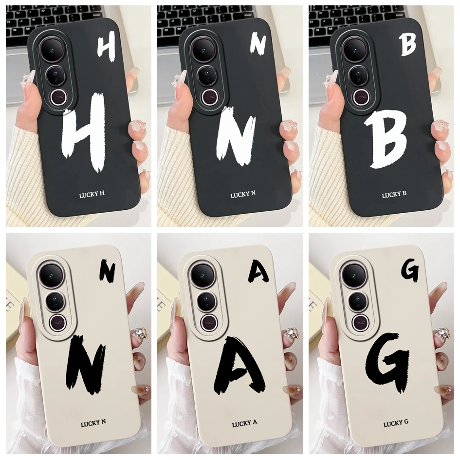 Funda para Vivo V50 V50 Lite 5G, Funda V2440 con letras bonitas, protección de cámara, Funda trasera de silicona suave para Vivo V 50 V50Lite 5G