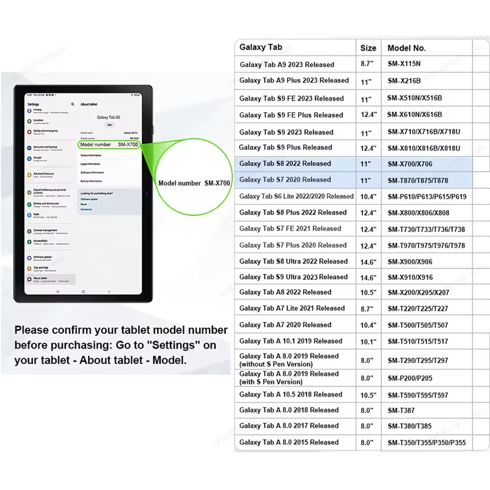Para Samsung Galaxy Tab A9 Plus 11 A8 10,5 funda teclado desmontable Galaxy Tab S10 S9 FE 10,9 S7 S8 11 FE PLUS 12,4 S6 Lite 10,4 - imagen 2