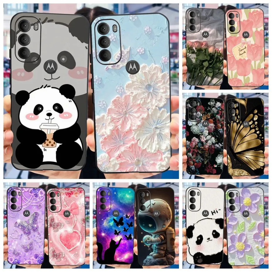 Preciosa funda estampada para Motorola Moto G71 5G, funda trasera de silicona negra de TPU suave para MOTO G71 G 71 5G XT2169-1, fundas de teléfono