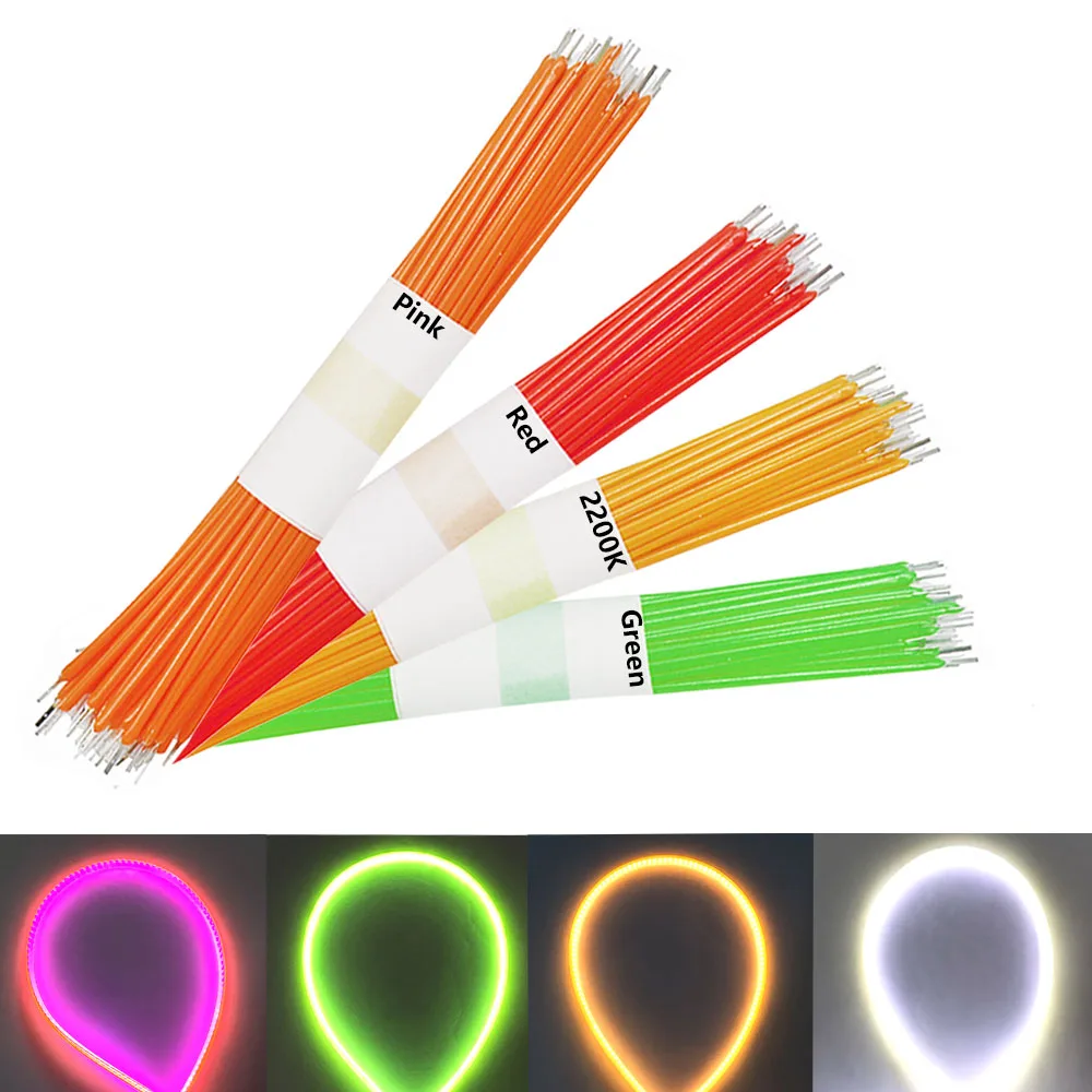 1 Uds LED 3V filamento del mismo extremo Flexible se puede cortar libremente filamento Retro Edison bombilla piezas de lámpara diodo iluminación tira Decoración