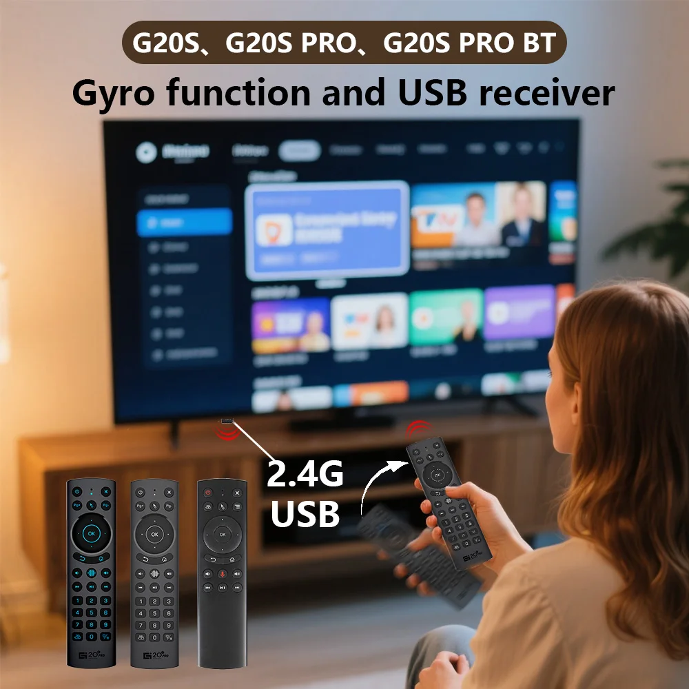 G20S Control remoto por voz giroscopio IR G20SPRO BT5.0 retroiluminado 2,4G inalámbrico Air Mouse para Android TV BOX X96 H96 MAX T95