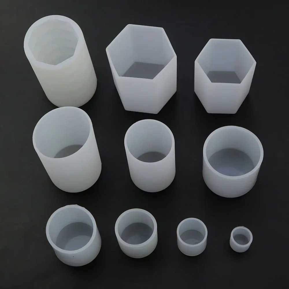 JCD nuevo molde de gota espejo flor seca múltiples especificaciones cilíndricas Hexagonal vela adornos molde de silicona herramientas de resina - imagen 5