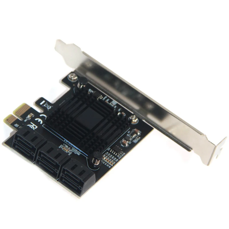 Tarjeta de expansión sin raid, adaptador SATA PCI-E de 6 puertos PCIe Gen3 X1, soporte de perfil bajo para controlador Chi a Mining de 6Gbps SATA3.0 III - imagen 2