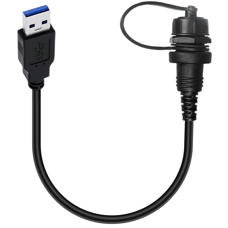 0,3 m USB A 3,0 macho hembra a tipo C 3,1 hembra coche yate motocicleta Panel de salpicadero Cable impermeable integrado - imagen 5