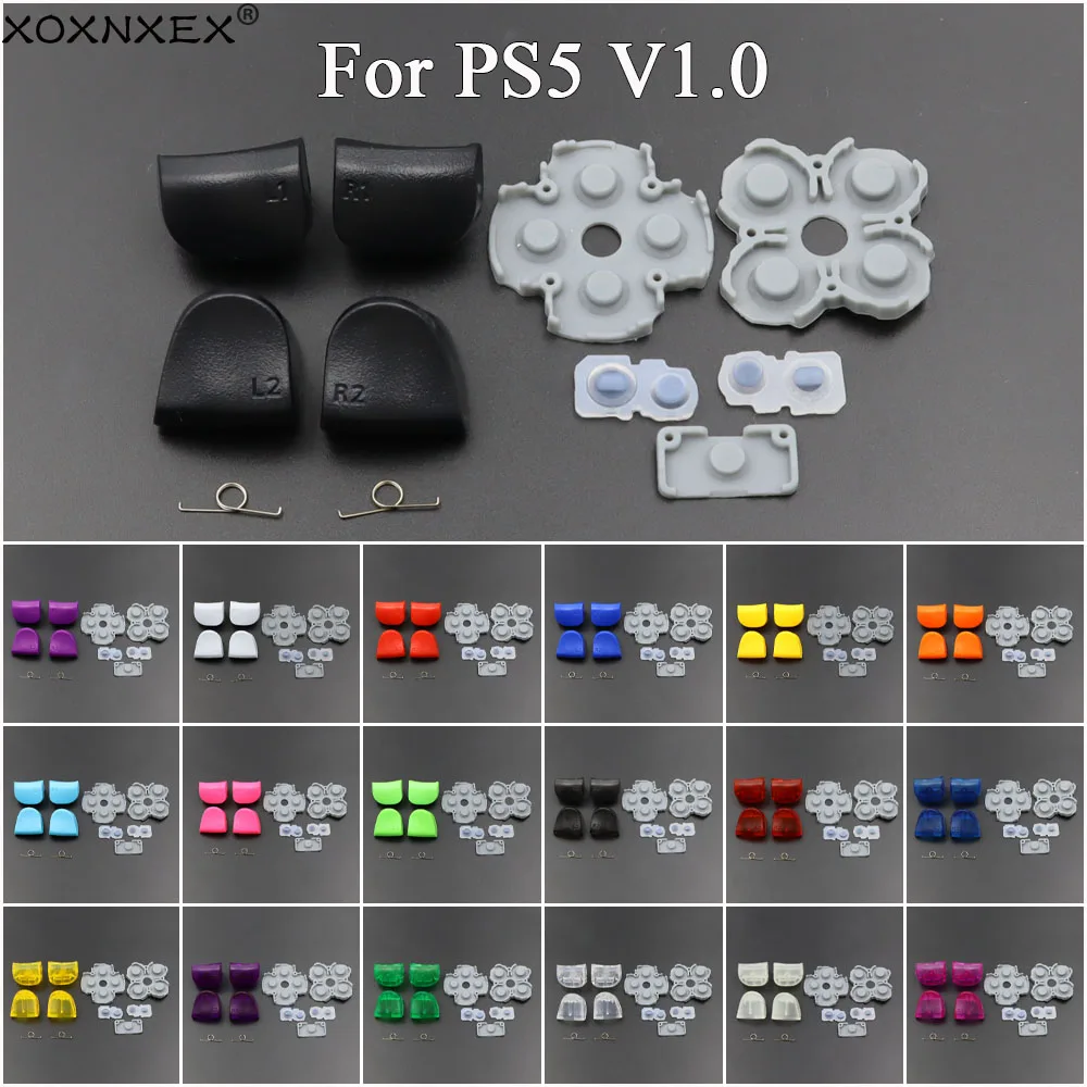 1 Juego de pegamento conductor para controlador PS5 V1.0 BDM-010 y botones de hombro de gatillo L1 R1 L2 R2 y resortes, accesorios de repuesto