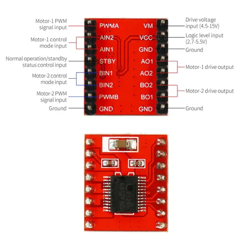 Módulo de accionamiento de motor de 2 canales (AT8236/TB6612FNG) - imagen 2