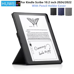 Kindle Scribe Funda de Cuero PU con Soporte y Portalápices