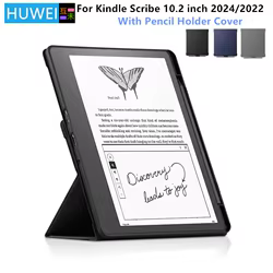 Kindle Scribe Funda de Cuero PU con Soporte y Portalápices