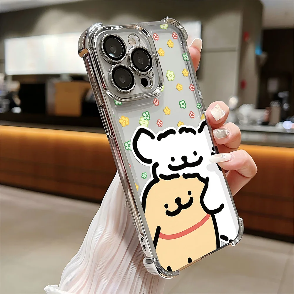 Funda chapada maltesa para cachorros de línea coreana para Infinix Hot 40i 30 30i 10s 9 Play Smart 8 Note 40 Spark Go cubierta anticaída a prueba de golpes - imagen 2