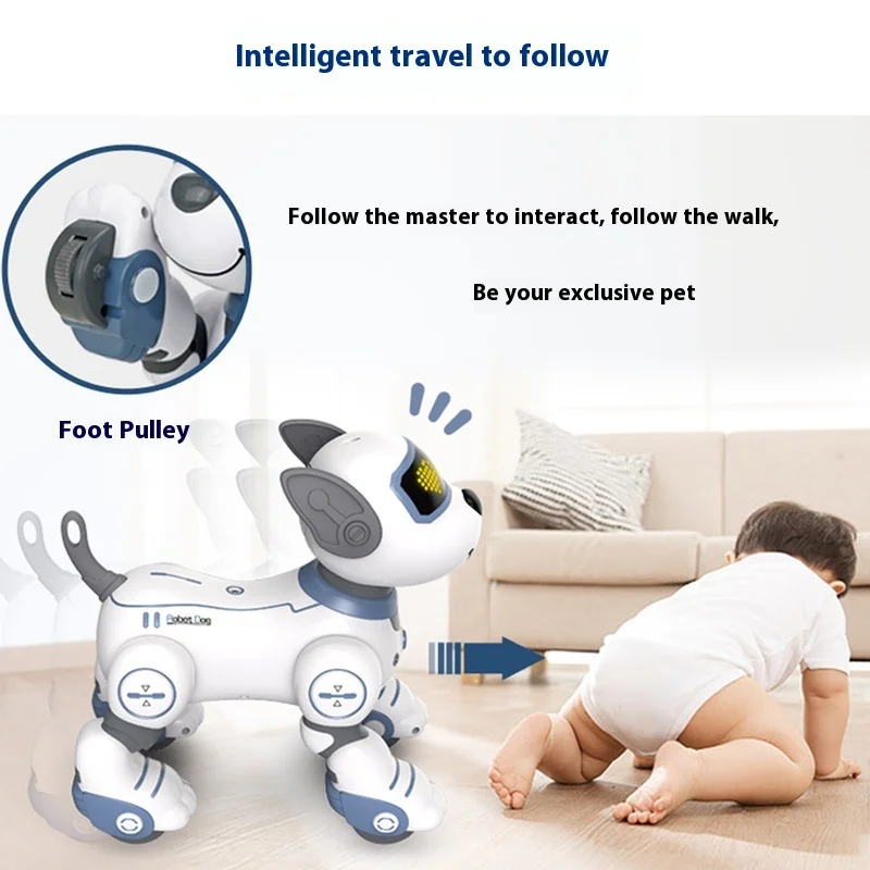 Robot inteligente con reconocimiento de voz para perros, Robot electrónico con Control remoto, cantar, baile, juguete mágico para mascotas, juguetes táctiles inteligentes para niños - imagen 4