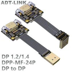 Cable Extensión DisplayPort 1.4 90 Grados Macho-Hembra Blindaje