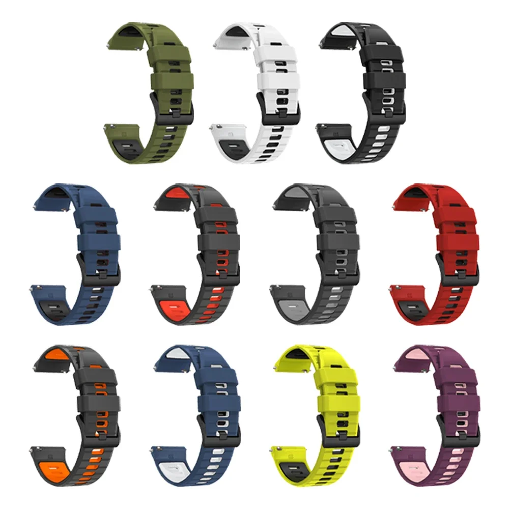 Correa de silicona de 22mm y 20mm para Huami AMAZFIT GTR 4 3 Pro, banda deportiva de 47mm, pulsera AMAZFIT GTS 4 3 2e BIP 5, correa de reloj suave Unisex - imagen 2