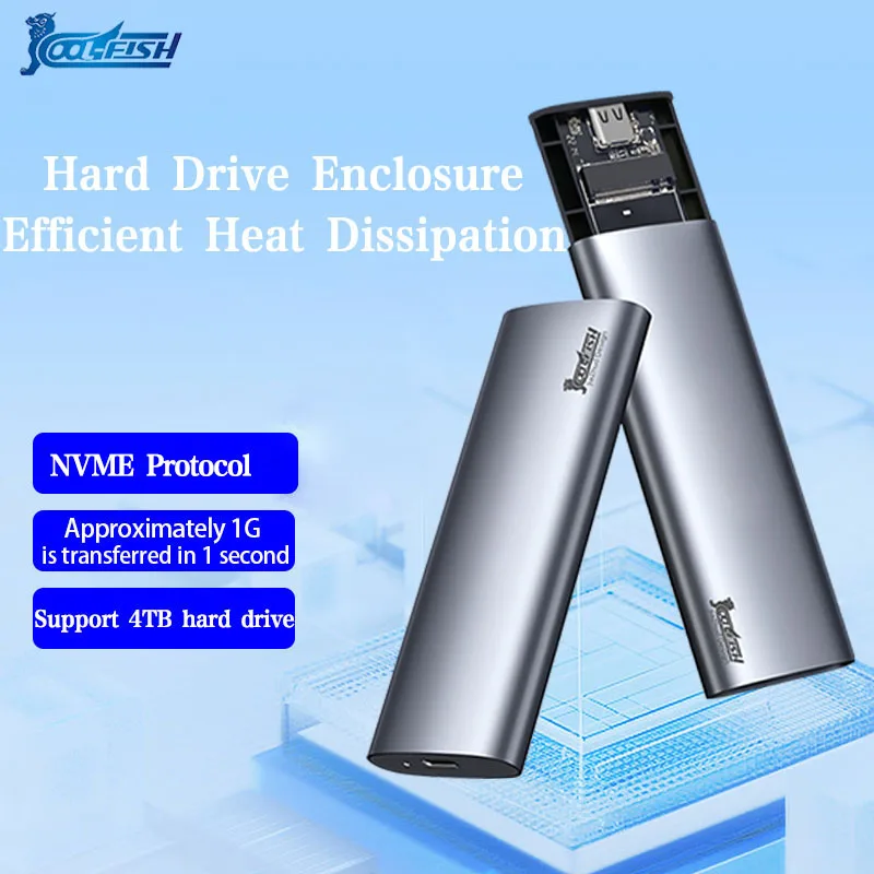 CoolFish M2 SSD Case NVMe Protocol Up To 10Gbps M.2 to USB Type C 3.2 Gen 2 Portable NVMe External Enclosure SSD Box - imagen 2