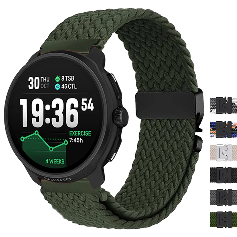 Correa de nailon trenzado con cierre magnético para SUUNTO Race 2/correas de reloj VERTICAL para pulsera SUUNTO Race Run/Ocean/5 9 PEAK PRO DLC/3