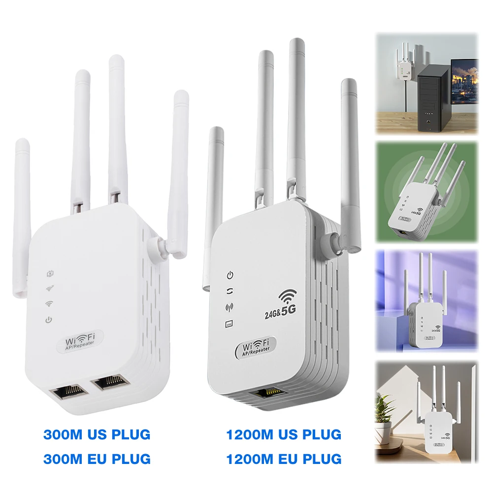 Amplificador de señal WiFi de 1200Mbps con puerto WAN/LAN, amplificador de señal WiFi de doble banda de 2,4 GHz/5GHz, potenciador para el hogar y la oficina pequeña - imagen 3