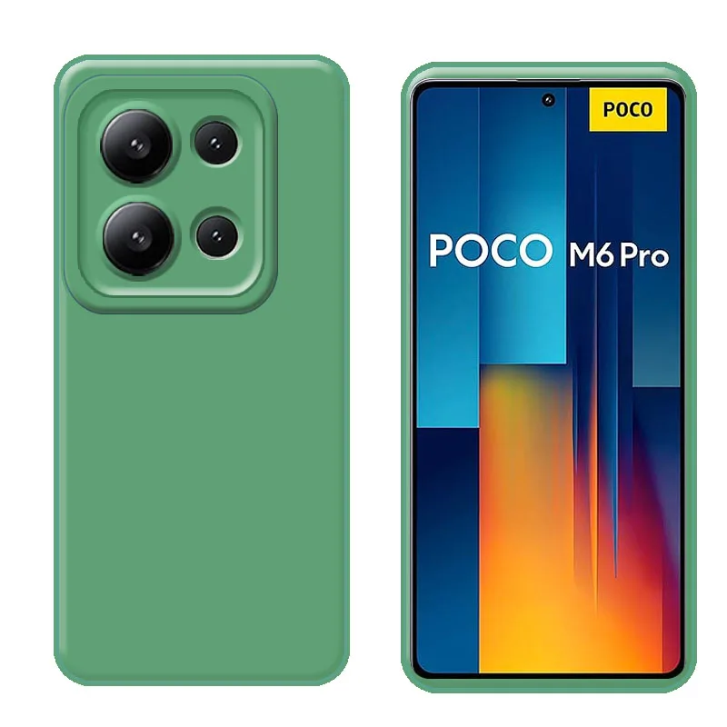 Funda protectora de silicona líquida para cámara de teléfono Xiaomi Pocco, Poxo, Poko, M6 Pro, 4G, a prueba de golpes, TPU, trasera suave, M6pro, 4G - imagen 2