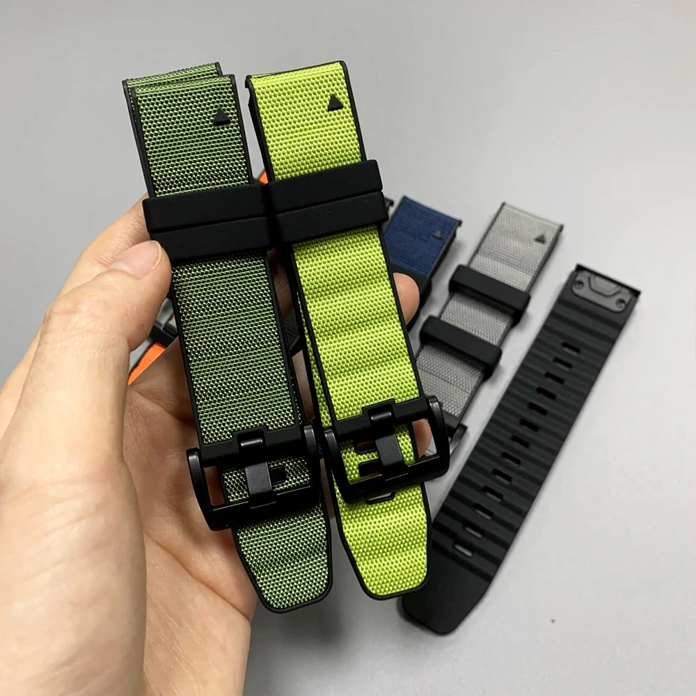 Correa de reloj QuickFit de nailon y silicona de 22mm y 26mm para Garmin Fenix8 Pro 47mm 51mm Enduro 3 2/Epix/Quatix 8/Tactix 8, correa de muñeca deportiva - imagen 2