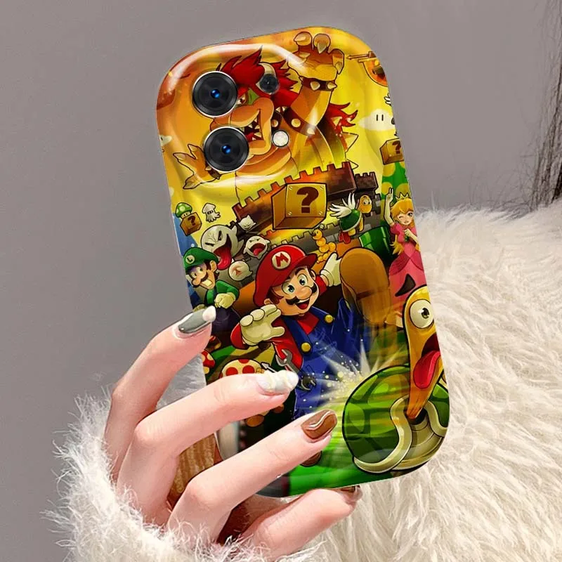 Funda de teléfono de arte Popular creativo m-marios para Xiaomi Redmi Note 14 13 12 12S 11 10 9 9S 8 Pro Plus 4G 5G cubierta de aceite ondulado suave - imagen 3