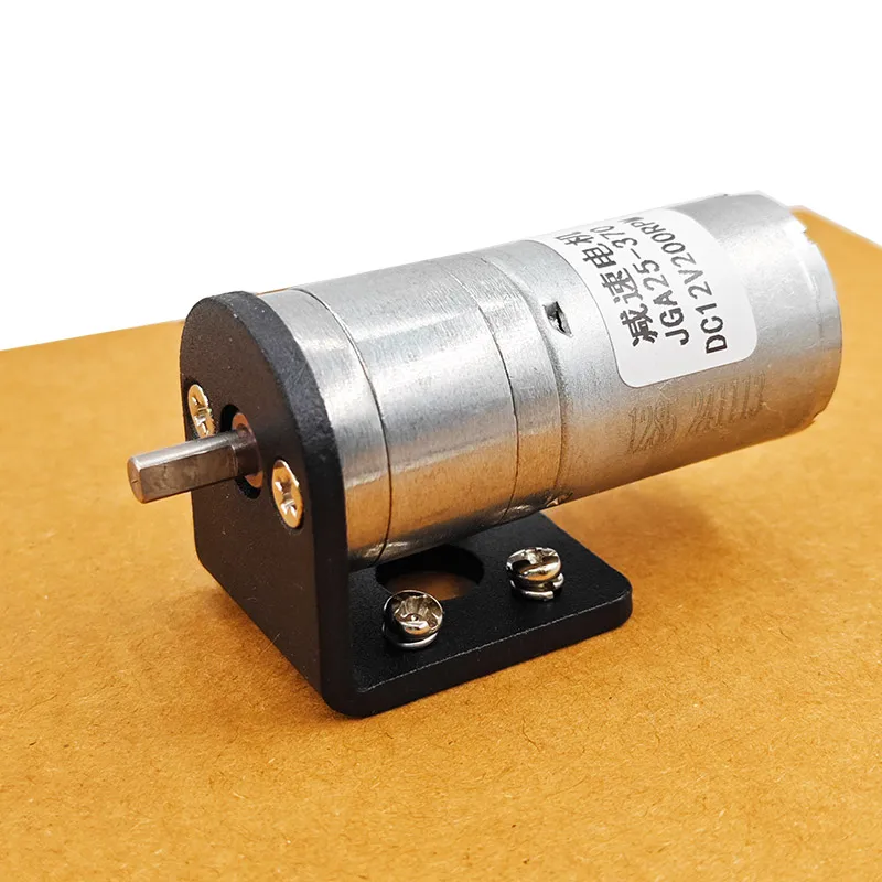 1 Uds JGA25-370 motorreductor DC 3V motor de engranaje eléctrico alto torque 5/10/15/30/50/60/100/150/300/500rpm soporte de montaje - imagen 2
