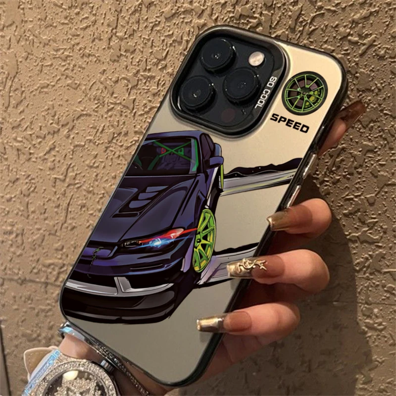Funda de teléfono IMD electrochapada con estampado de coche a la moda para Redmi 12 13C para Xiaomi Redmi Note 13 12 11 10 Pro Plus 12S 11S cubierta dura - imagen 2