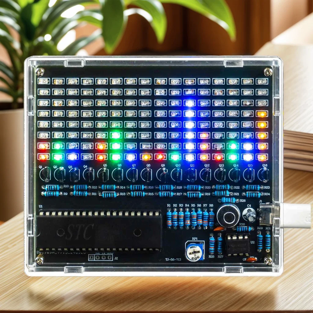 Kit de soldadura LED DIY, lámpara de melodía con Control de sonido, KIT electrónico de espectro, proyecto de fabricación, pantalla de lámpara de ritmo