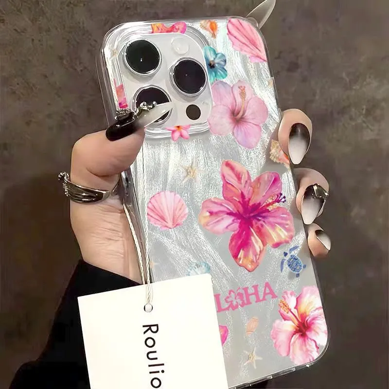 Funda de flor rosa para iPhone 17 16 15 14 13 Pro Max 12Mini 11Pro XR 7 8 Plus SE cubierta protectora de pantalla a prueba de golpes - imagen 5