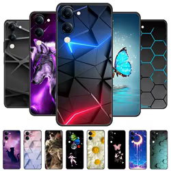 Para vivo Y04 4G Funda de silicona suave parachoques negro TPU para VIVO Y29S Funda Y 04 Y 29S Funda Fundas de teléfono contraportada