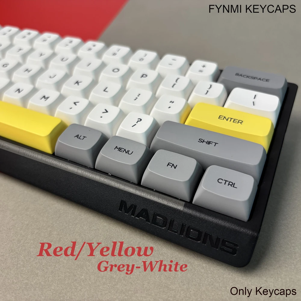 Nuevo DOLCH XDA teclas blancas, grises, rojas y amarillas, diseño ANSI ISO, teclas de sublimación de tinte PBT para interruptor mecánico MX - imagen 5