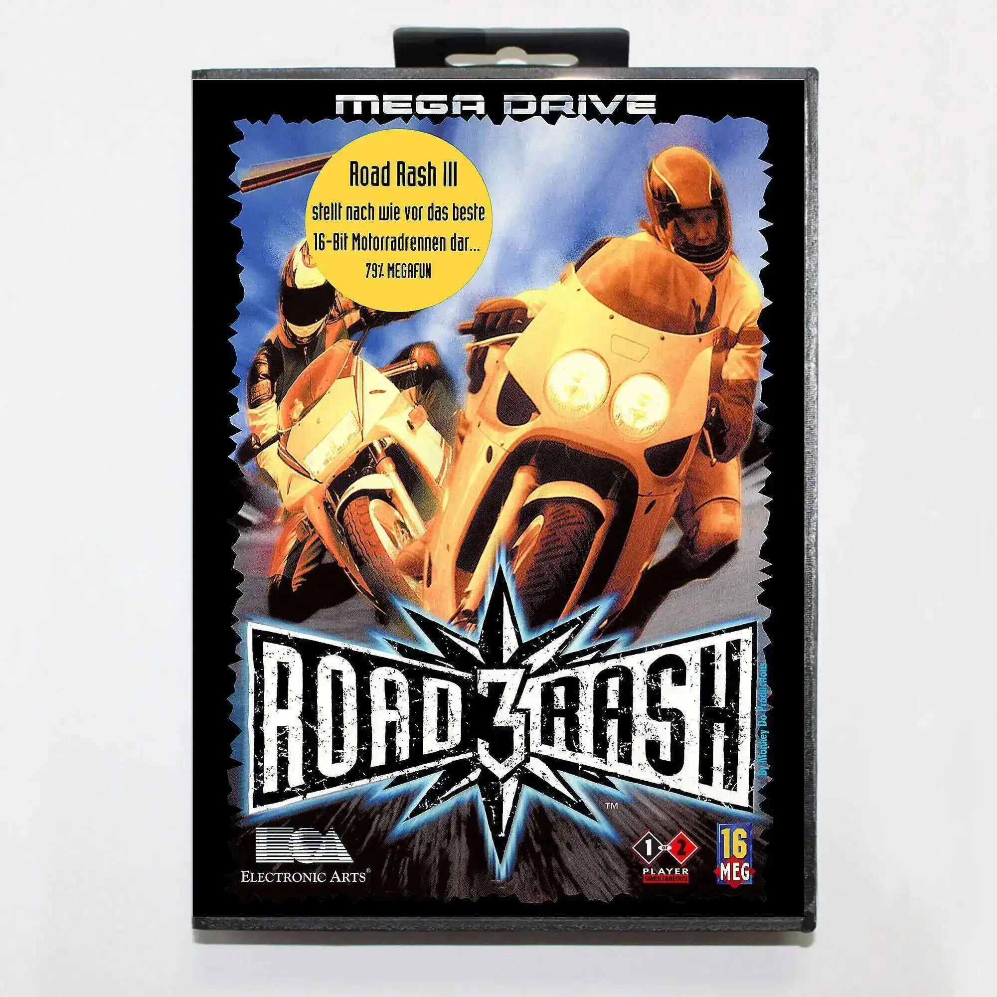 Tarjeta de juego Road Rash 3 MD con caja EUR para sistema Sega Megadrive Genesis de 16 bits